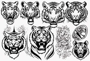 Tiger forearm sleeve tattoo idea