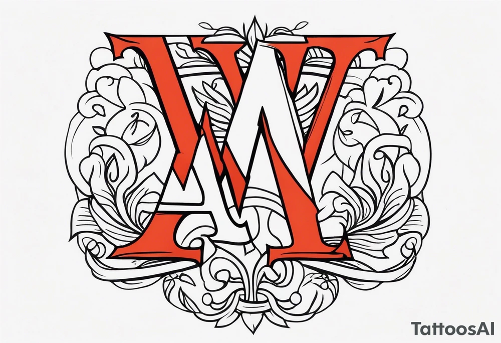 the letters A W R tattoo idea