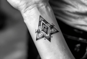 trippy geometric tattoo idea