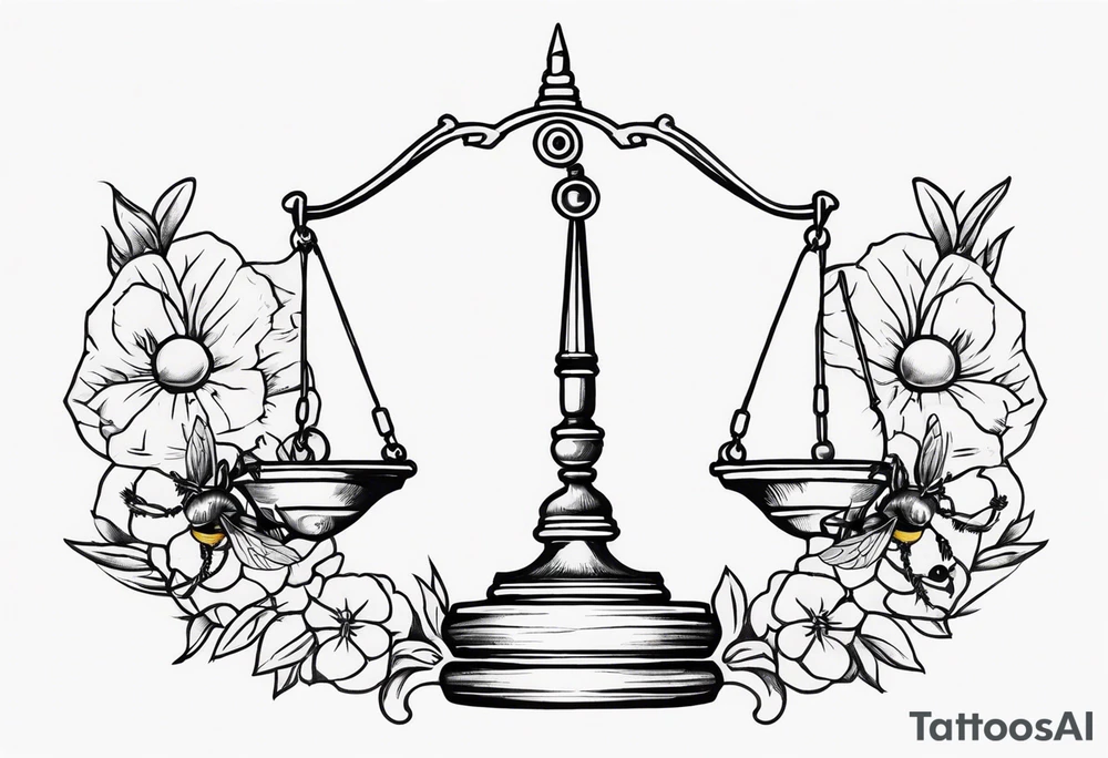 libra with bee tattoo idea
