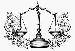 libra with bee tattoo idea