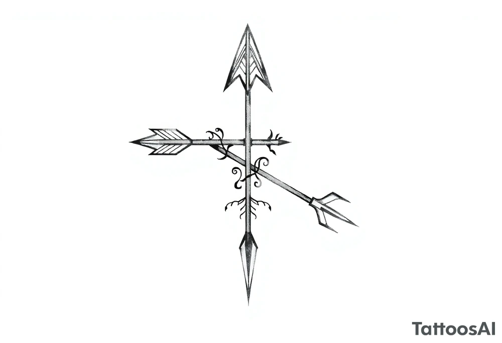 normal size  arrow that come down tattoo idea