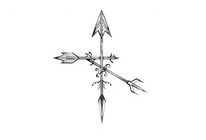 normal size  arrow that come down tattoo idea