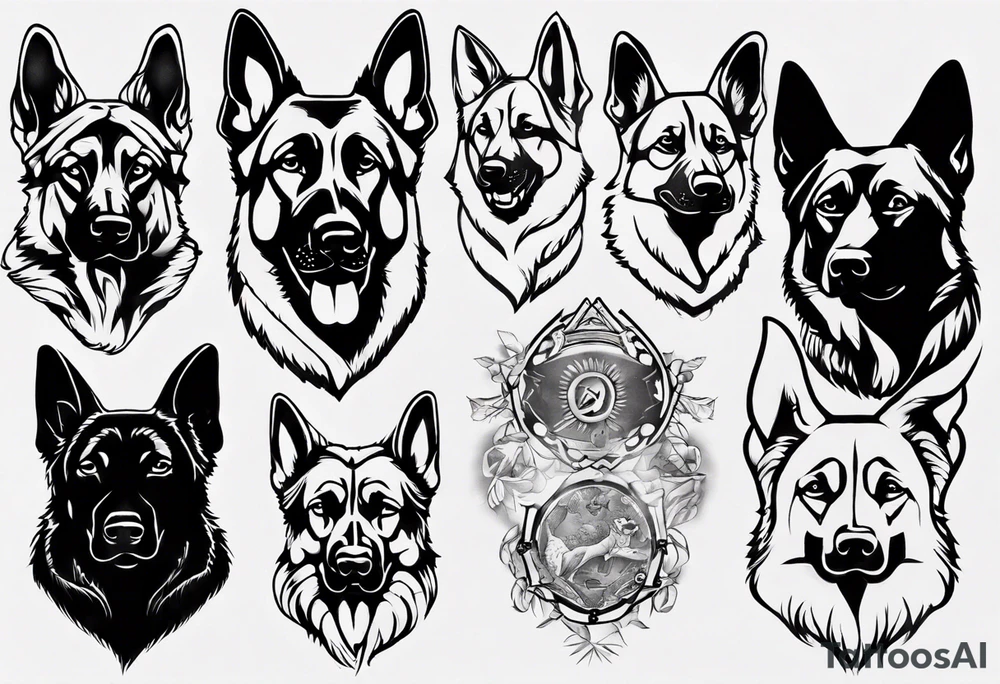 German shepherd tattoo idea