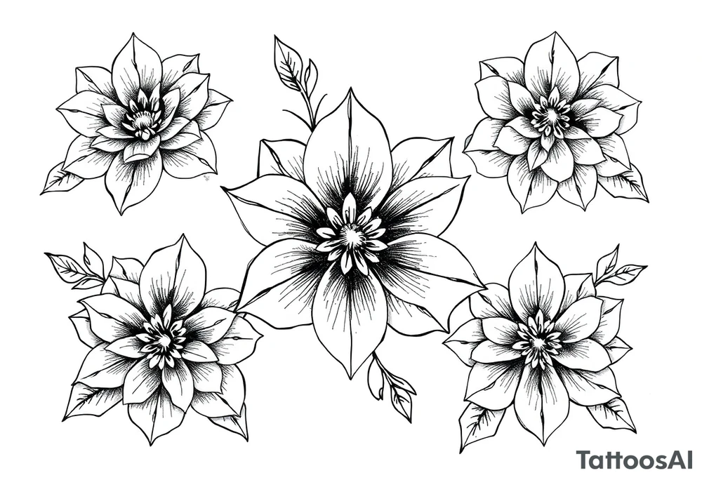 ornaments of flowers tattoo idea