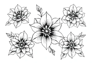 ornaments of flowers tattoo idea