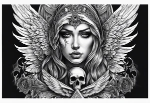 Angel of death with a skull for a face tattoo idea