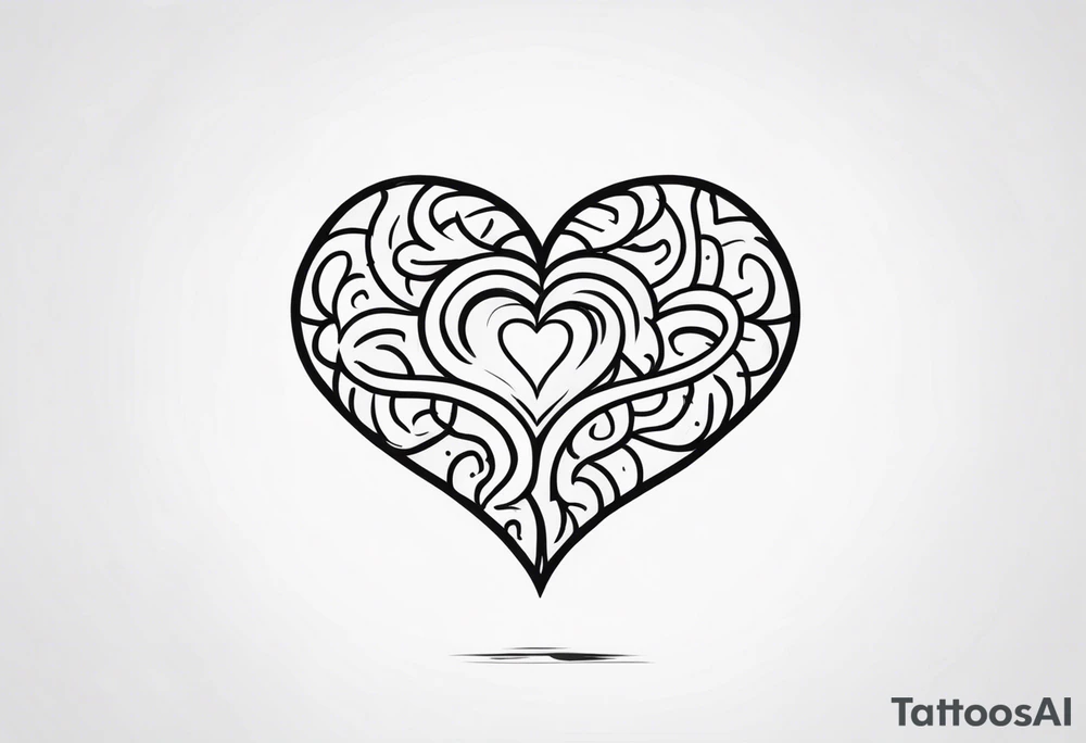 Brain, heart, love, abstract, symbolism tattoo idea