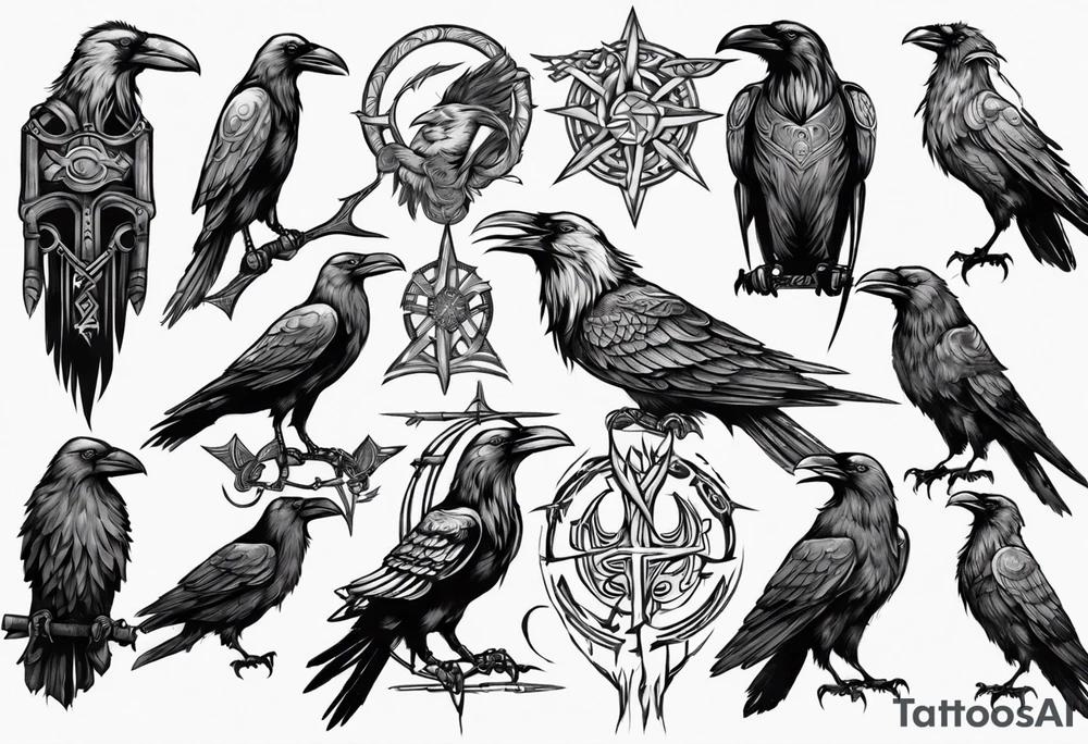 viking raven tattoo idea
