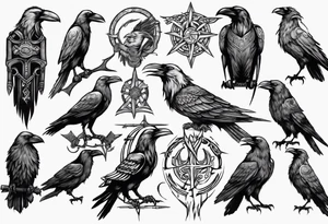 viking raven tattoo idea