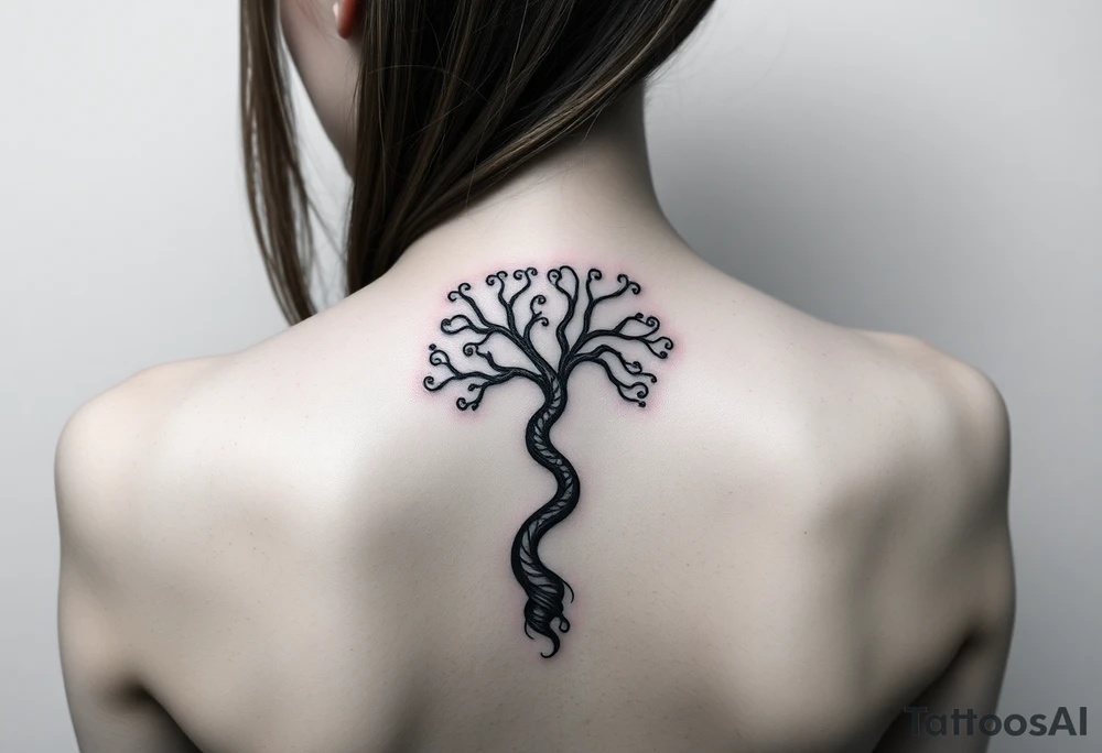 Small spiral tree for forearm tattoo idea