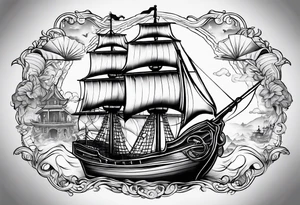 treasure map tattoo idea