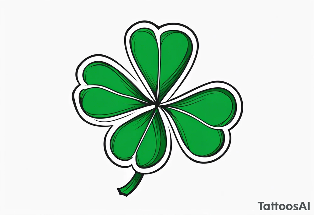 clover with leaf tattoo idea