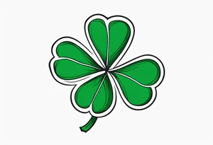 clover with leaf tattoo idea