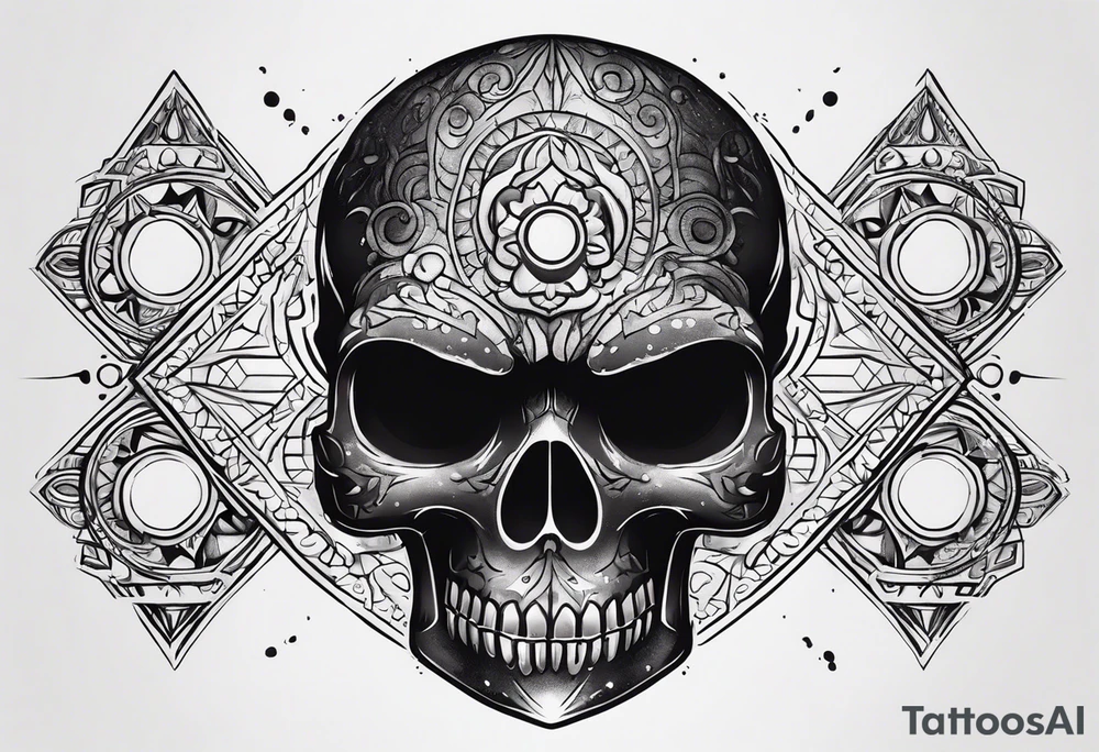 small dark skull with bullet hole eyes tattoo idea
