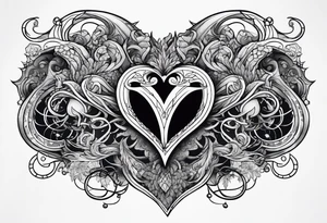 Long tattoo for arm. Lovecraftian creature, protecting a heart. tattoo idea
