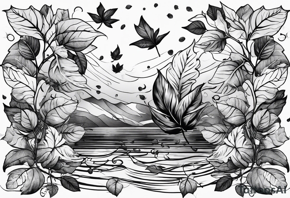 dead leaves floating on water tattoo idea