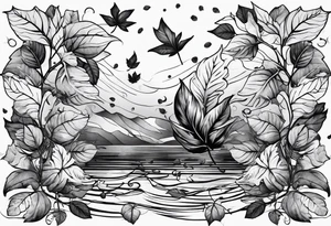 dead leaves floating on water tattoo idea