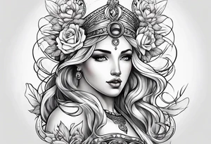 Full body goddess Venus tattoo idea