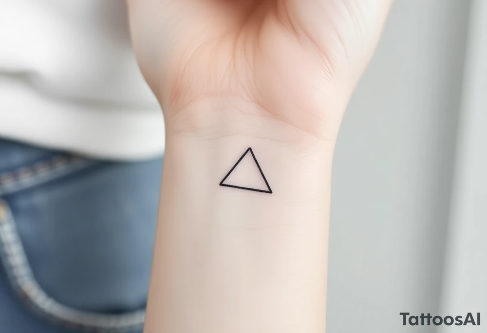 A small tattoo (2x2cm) on my wrist to represent my lesbian identity, but in a subtle way. Fine line. Triangle. tattoo idea