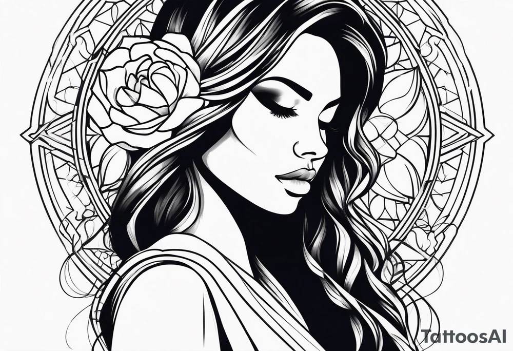 Girl silhouette tattoo idea