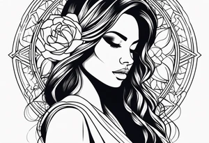 Girl silhouette tattoo idea