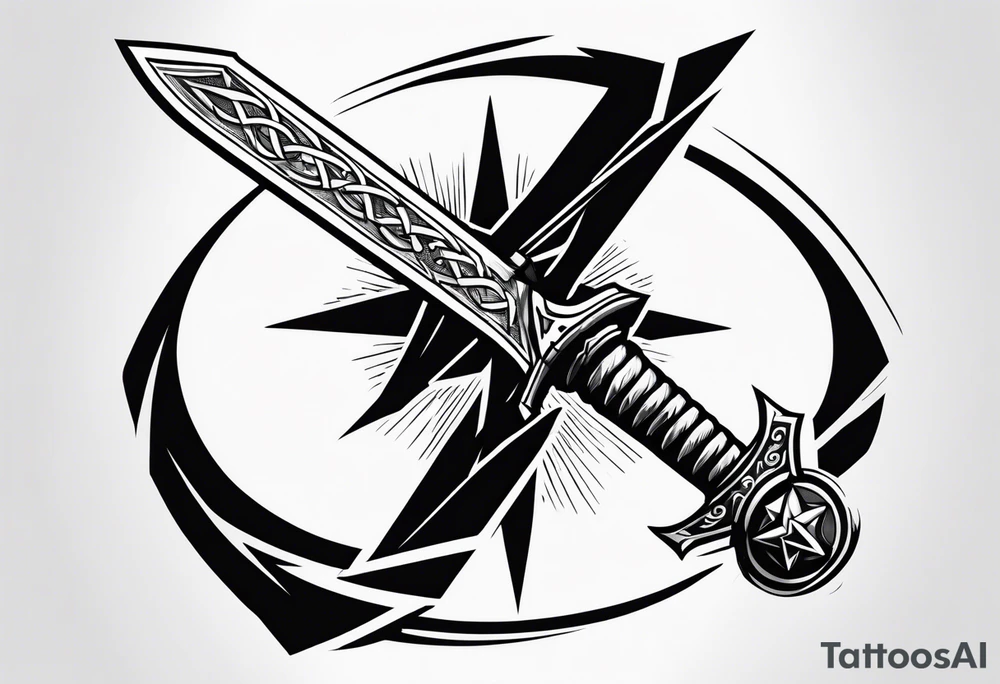 sword, bolt tattoo idea