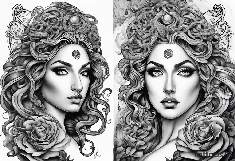 Medusa long tattoo idea