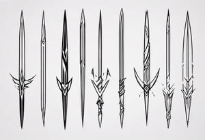 2 parallel spears tattoo idea