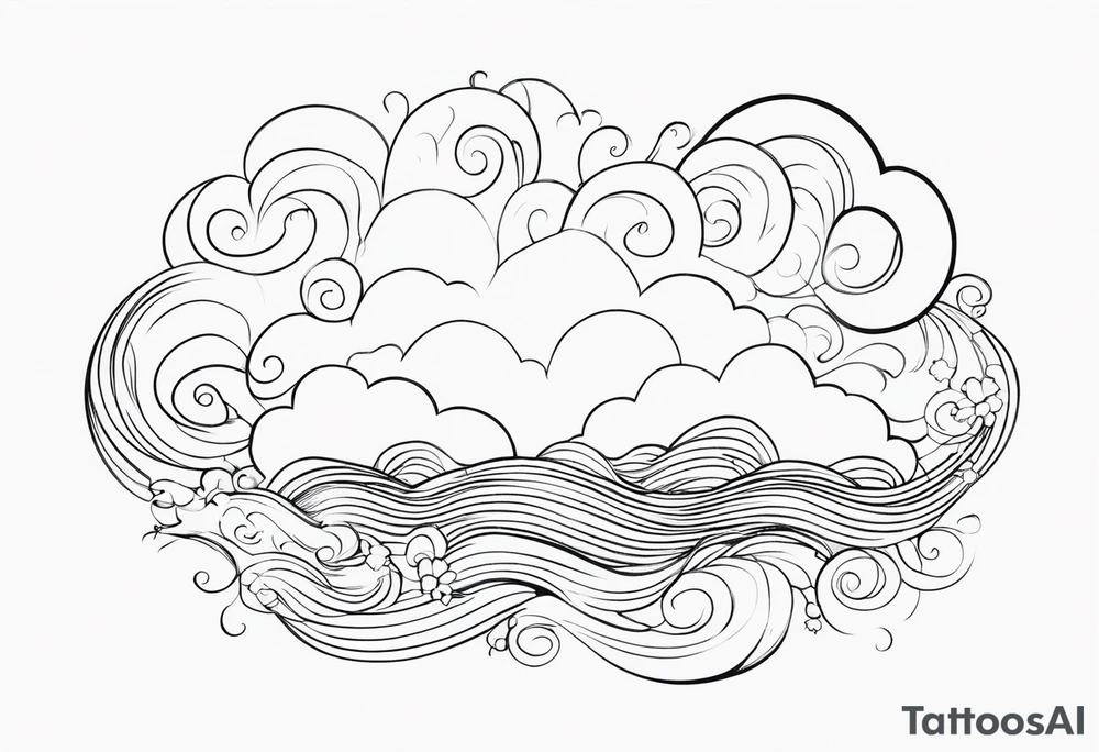 heaven clouds swirl tattoo idea