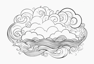 heaven clouds swirl tattoo idea