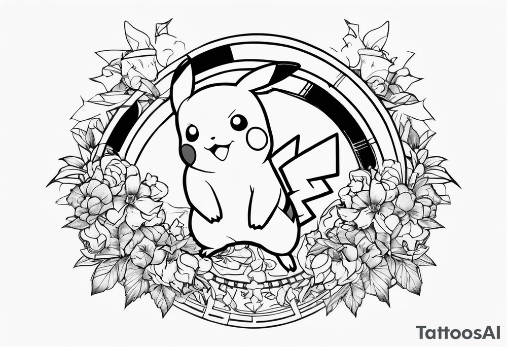 pikachu attack tattoo idea