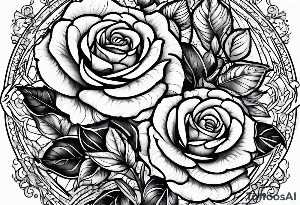 Roses and ornemental tattoo idea