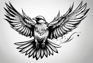 Bird flying to freedom tattoo idea