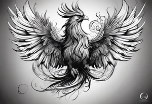 Evil Phoenix with classical smoke tattoo idea