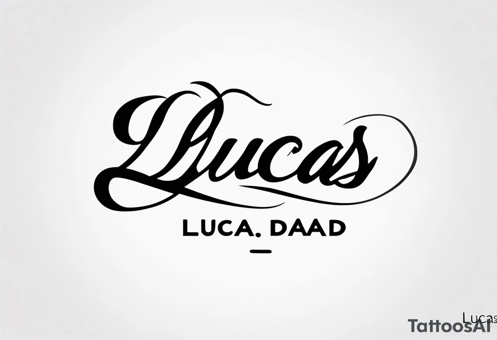 minimalist mini tattoo for couples (half mom and half dad), of our son's name "Lucas" tattoo idea