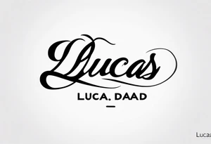 minimalist mini tattoo for couples (half mom and half dad), of our son's name "Lucas" tattoo idea