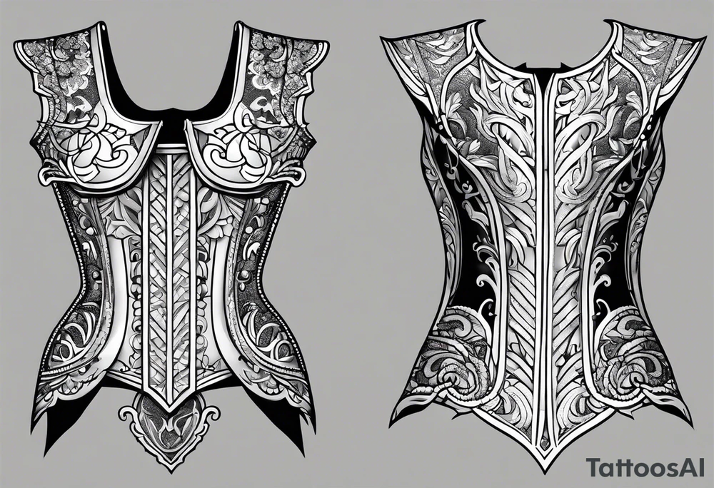 ripped lace over armor tattoo idea