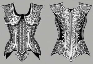 ripped lace over armor tattoo idea