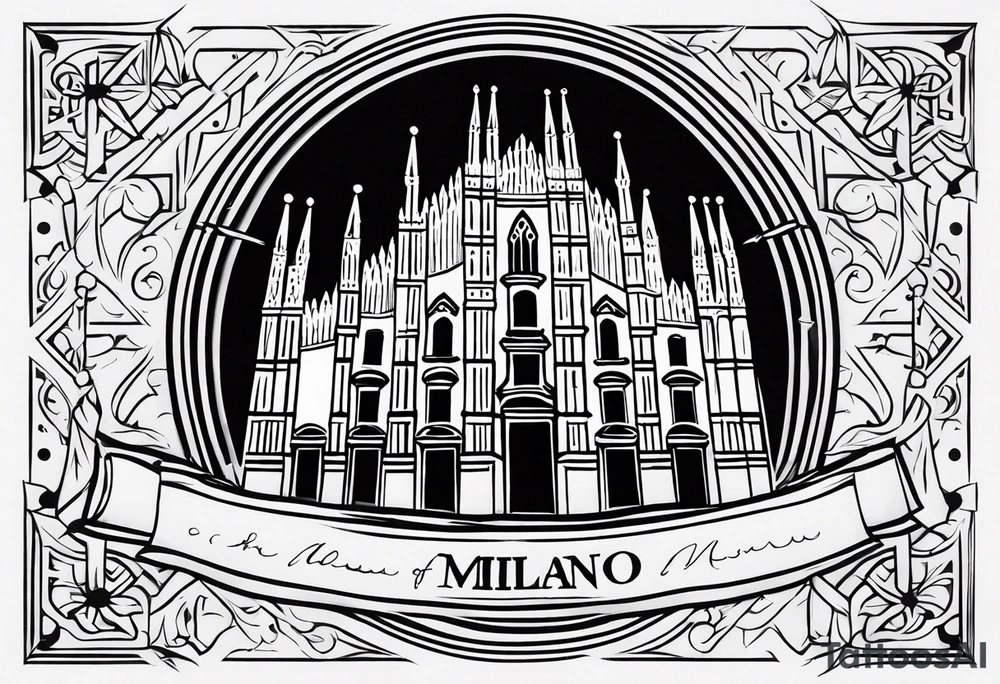 duomo of milano minimal tattoo idea