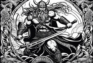 Viking Thor fighting tattoo idea