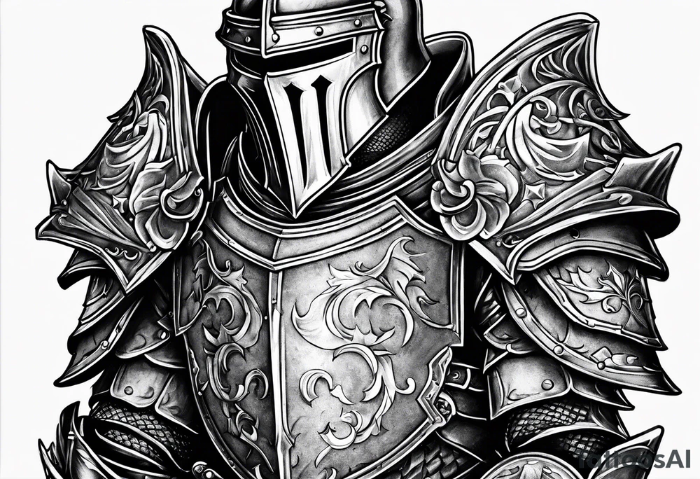 knight in heavy armor tattoo idea