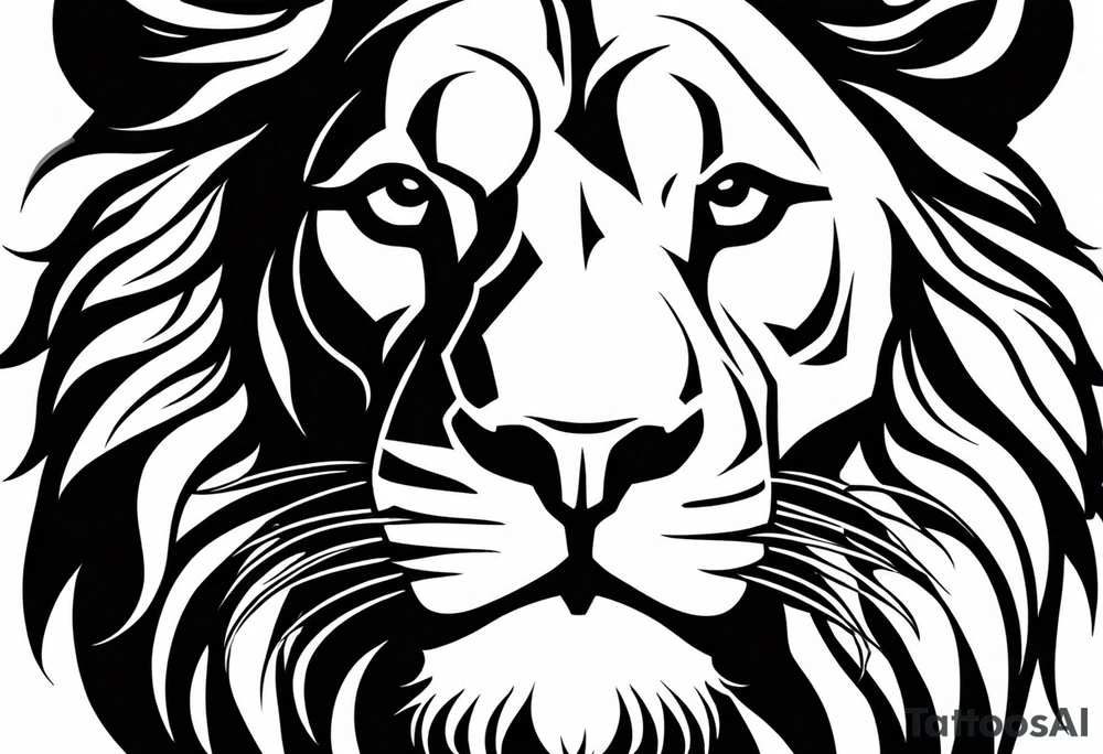 powerful majestic lion, close-up tattoo idea