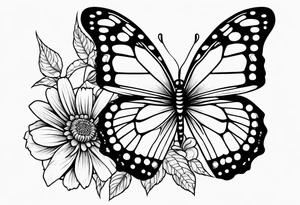 Small Butterfly with marigolds on a vine tattoo idea