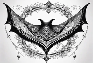 psychadelic manta ray symmetrical tattoo idea
