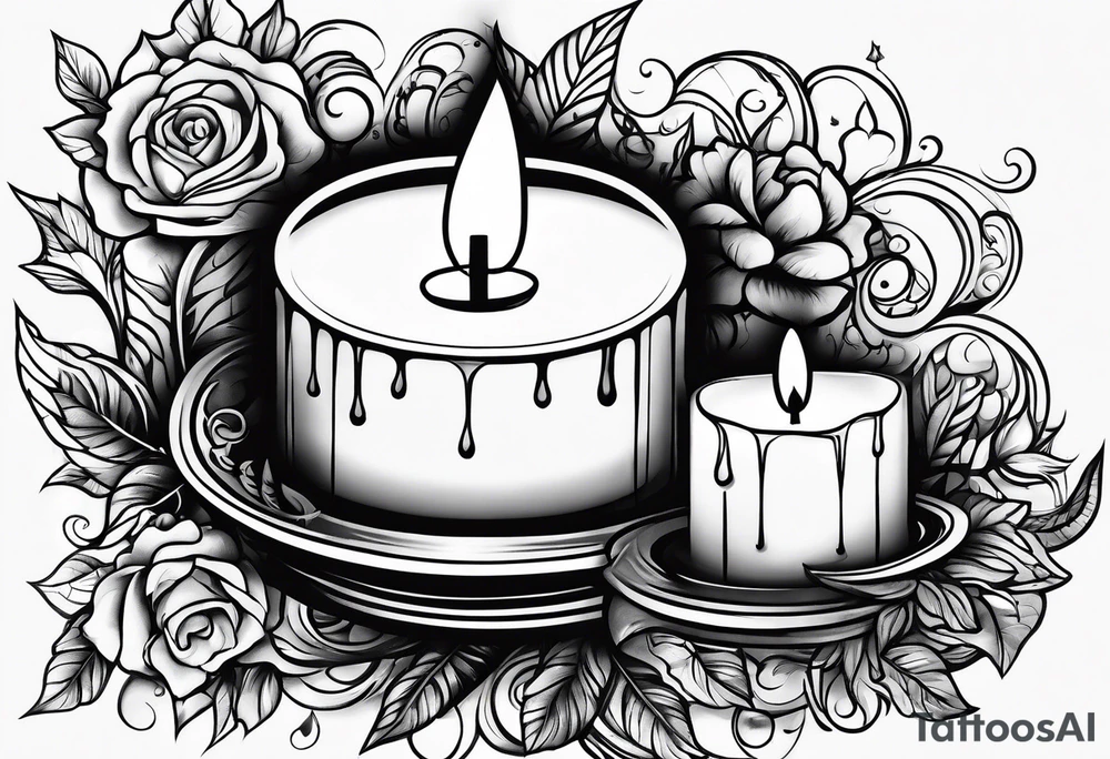 Candle alone in the darkness, a glimmer of hope. tattoo idea