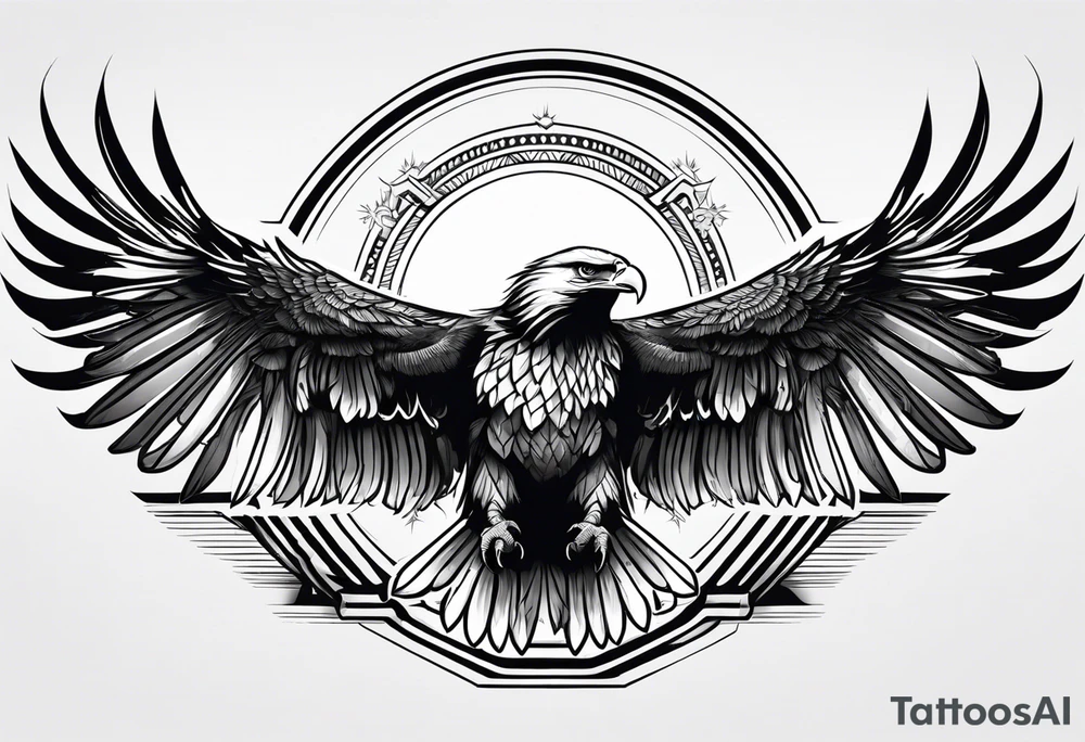 eagle full body fly vector tattoo idea