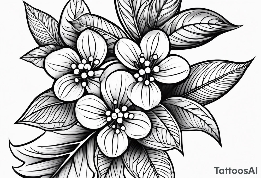 Holly berry birt flower tattoo idea