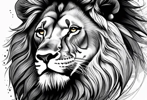 Lion with hair tattoo idea