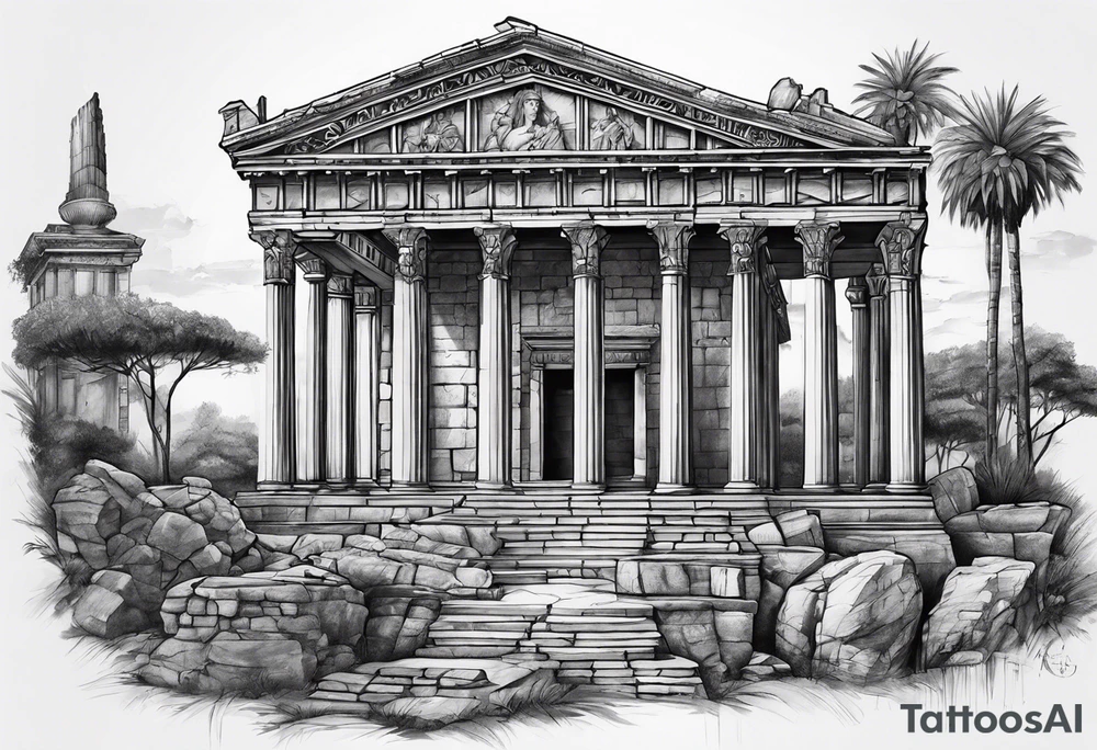Ancient roman ruins tattoo idea